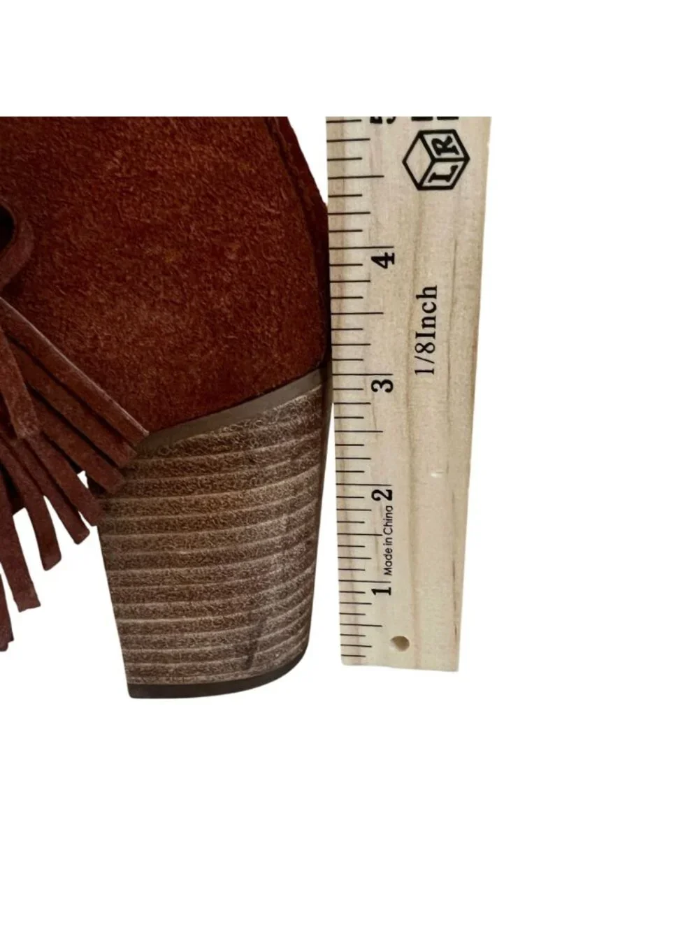 TOMS Women’s Brown Suede Fringe Ankle Boots Block Heel Western Boho Sz 8.5